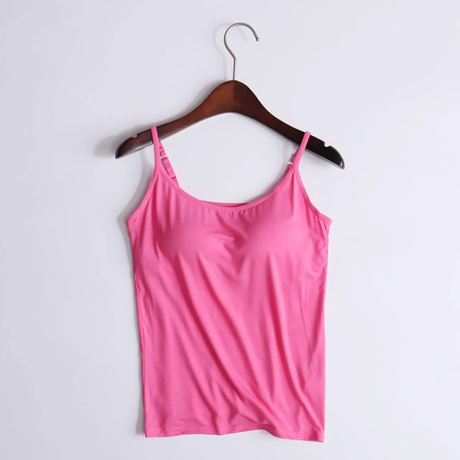 Camisole with Shelf Bra Women Tank Top with Shelf Bra Racerback Workout Yoga Tops Undershirt Basic Cami Tanks