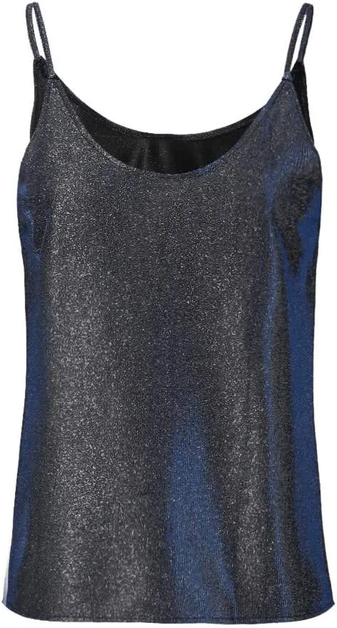 Camisoles for Women Basic Camis V-Neck Sexy Sequin Undershirt Soild Color Spaghetti Strap Tank Top