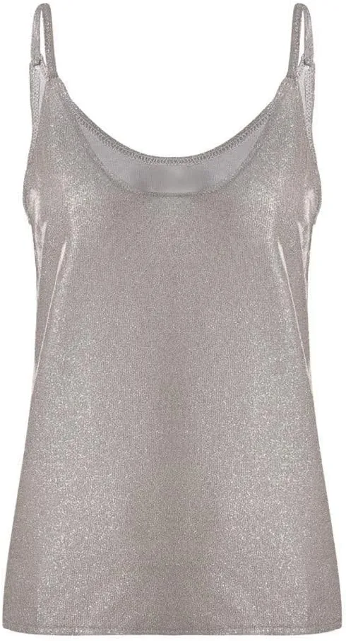 Camisoles for Women Basic Camis V-Neck Sexy Sequin Undershirt Soild Color Spaghetti Strap Tank Top