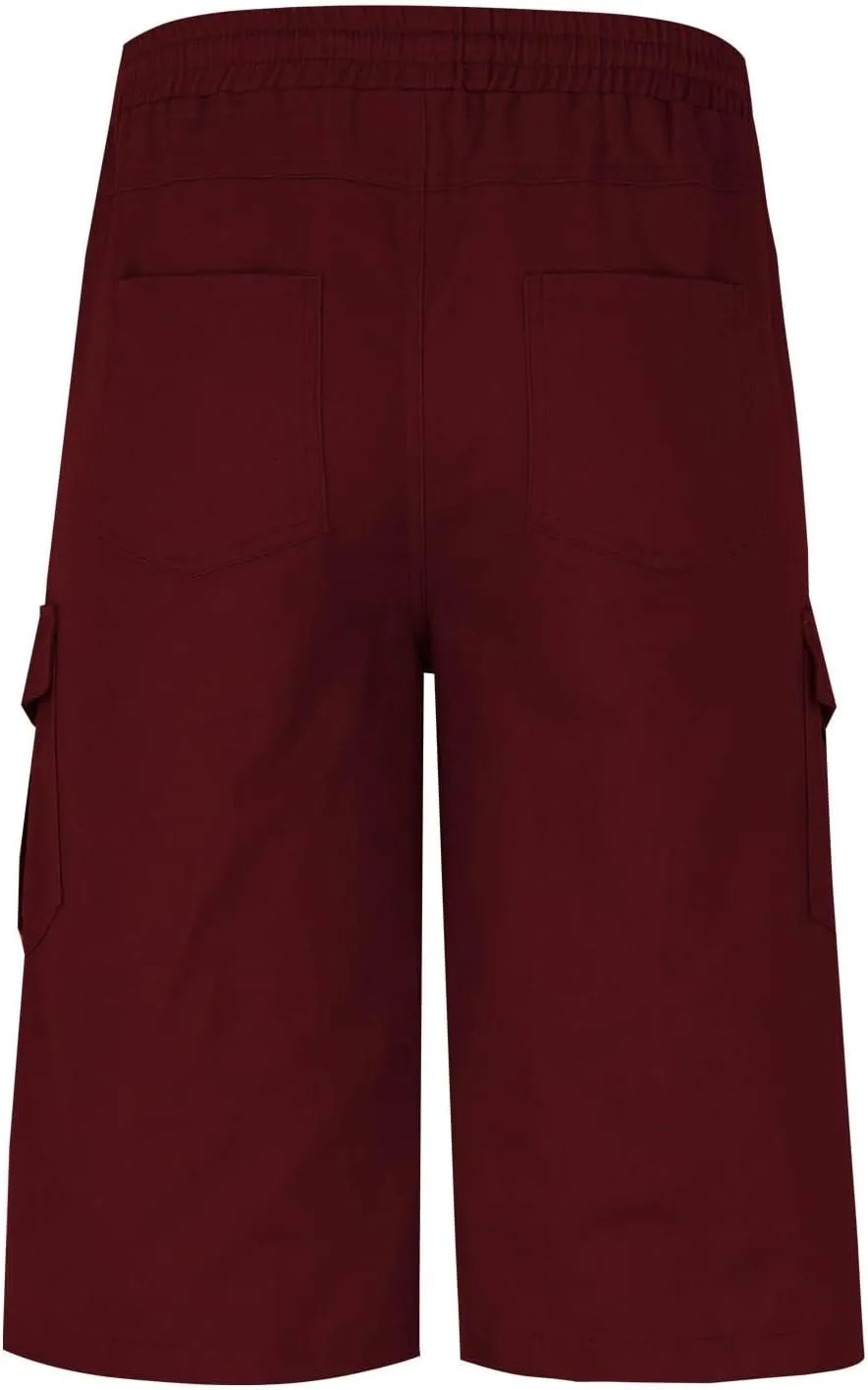 Cargo Pants for Men Joggers Slim Fit Drawstring Pockets Workout Cropped Pants Plain Distressed Fishing Work Pants