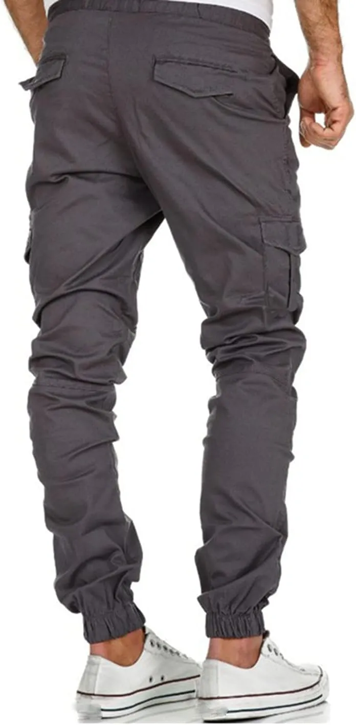 Cargo Pants for Men Slim Fit Wild Work Pants Workout Joggers Tapered Leg Sweatpants for Men with Pockets Hiking Trousers