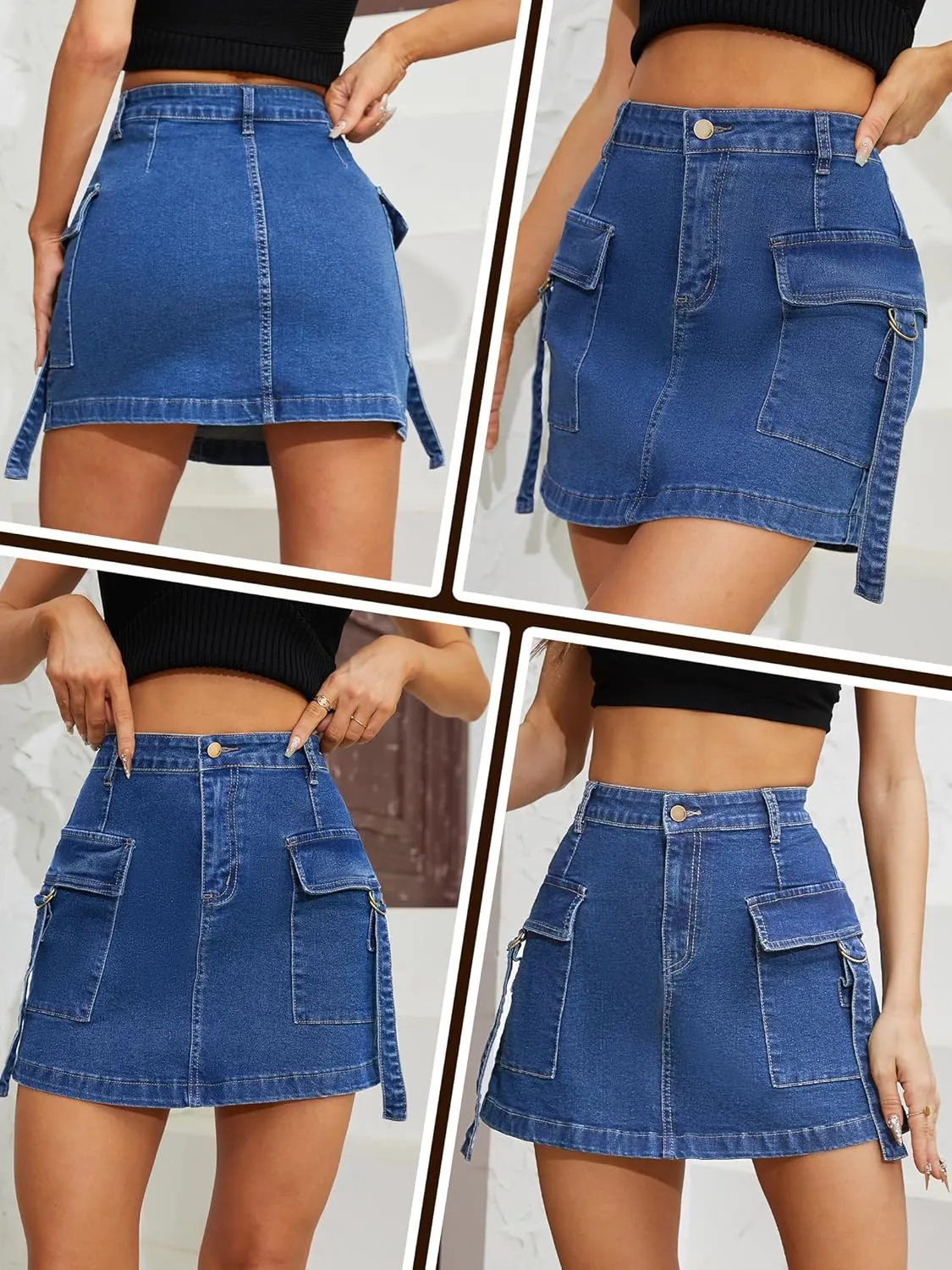 Cargo Skirt Jean Skirt Mini Skirt y2k Jean Skirt for Women Skirt Mini Skirt Casual Low Denim Skirt