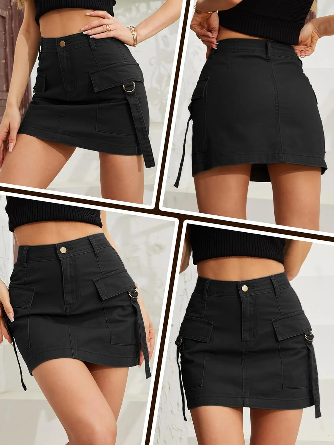 Cargo Skirt Jean Skirt Mini Skirt y2k Jean Skirt for Women Skirt Mini Skirt Casual Low Denim Skirt