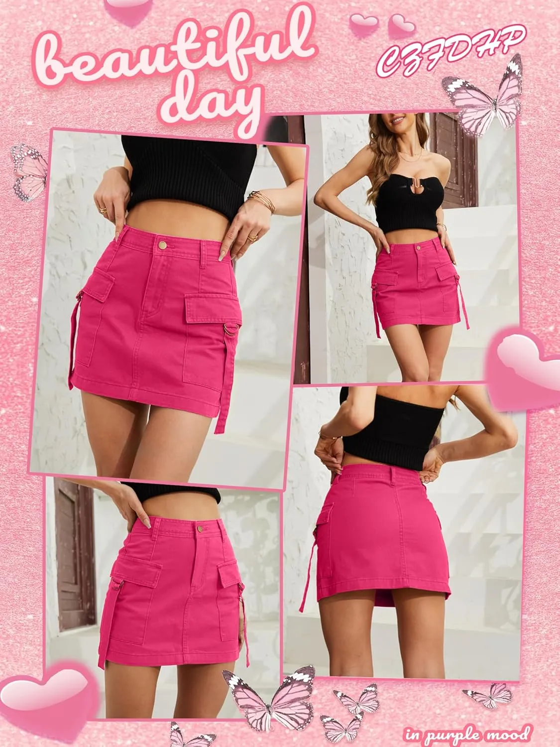 Cargo Skirt Jean Skirt Mini Skirt y2k Jean Skirt for Women Skirt Mini Skirt Casual Low Denim Skirt