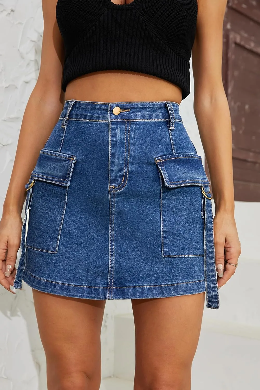 Cargo Skirt Jean Skirt Mini Skirt y2k Jean Skirt for Women Skirt Mini Skirt Casual Low Denim Skirt