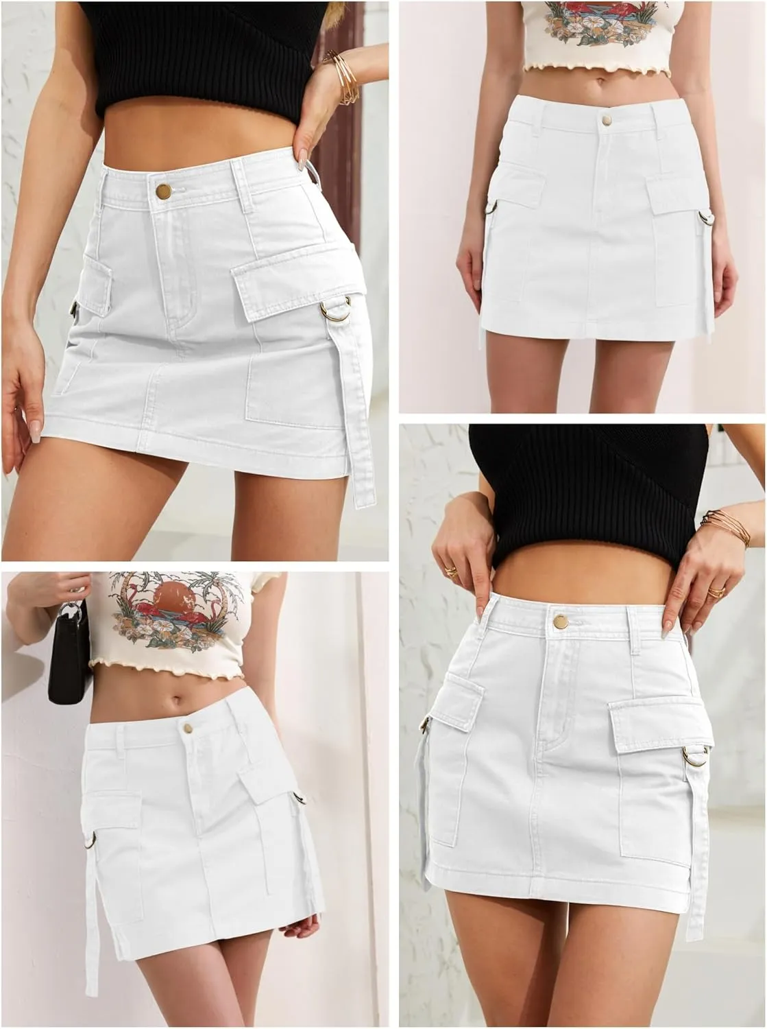 Cargo Skirt Jean Skirt Mini Skirt y2k Jean Skirt for Women Skirt Mini Skirt Casual Low Denim Skirt