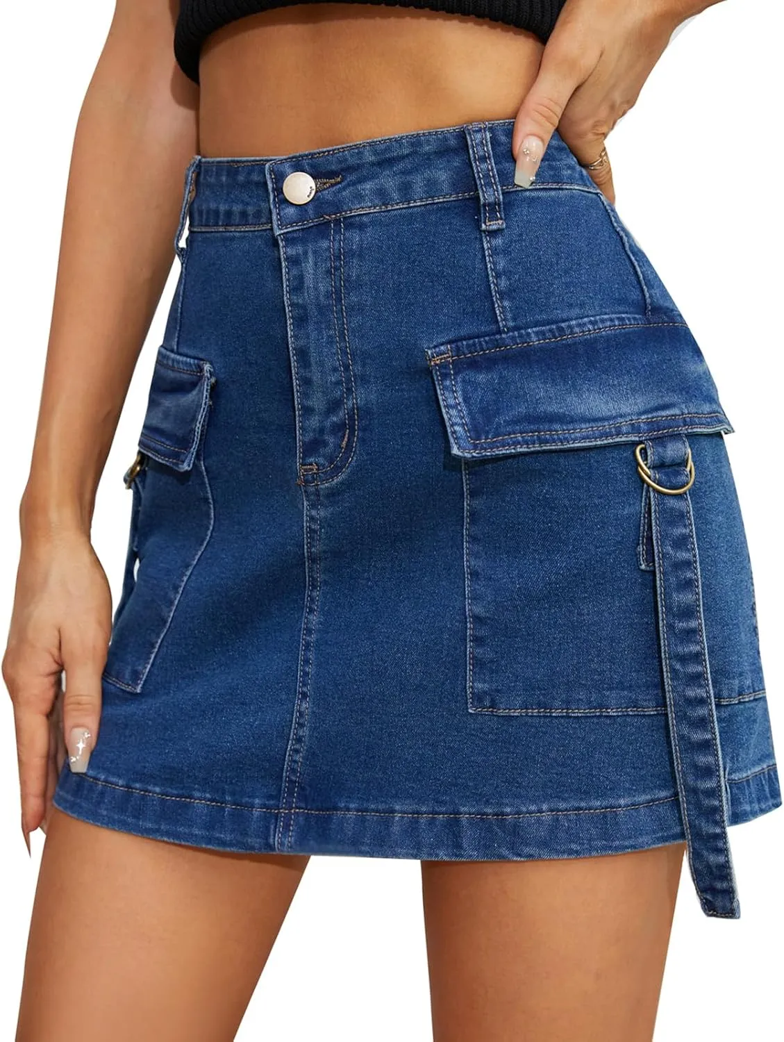 Cargo Skirt Jean Skirt Mini Skirt y2k Jean Skirt for Women Skirt Mini Skirt Casual Low Denim Skirt