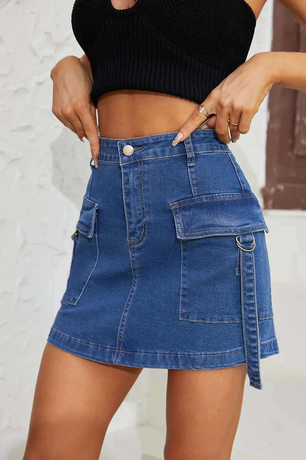 Cargo Skirt Jean Skirt Mini Skirt y2k Jean Skirt for Women Skirt Mini Skirt Casual Low Denim Skirt