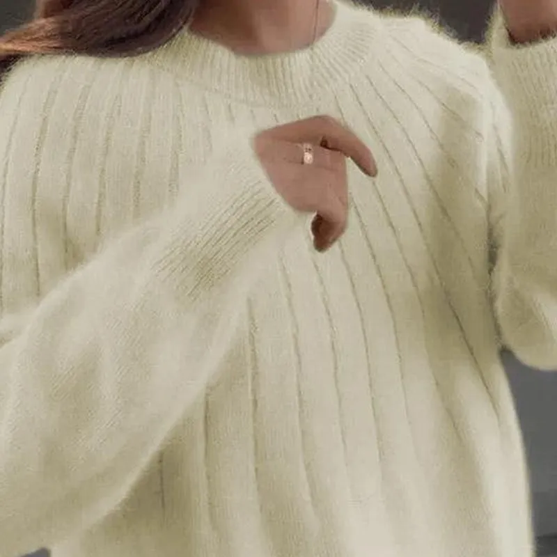 Cashmere Solid Color Fluffy Knitting Sweater