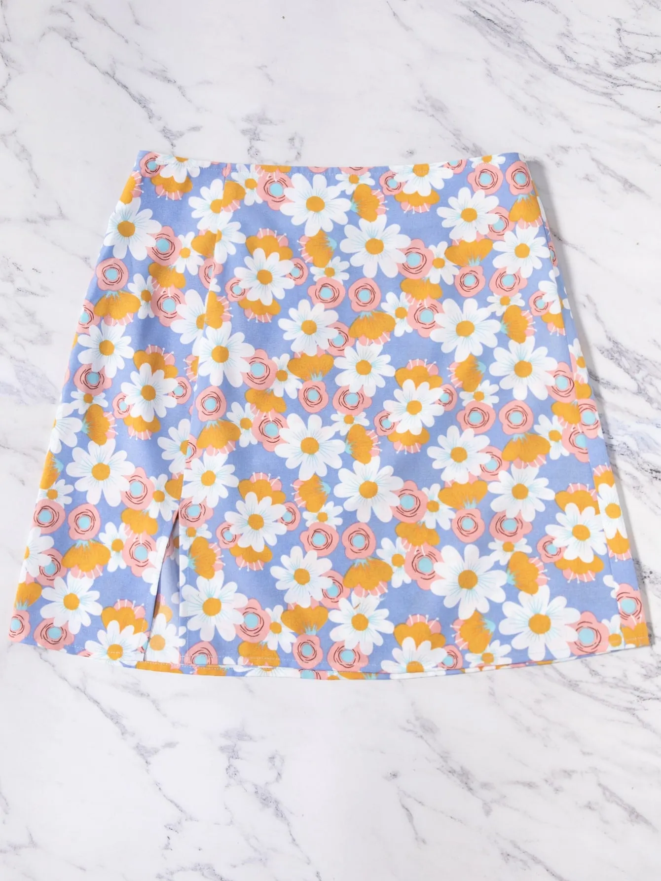 Casual Floral Zipper Short Women Skirt