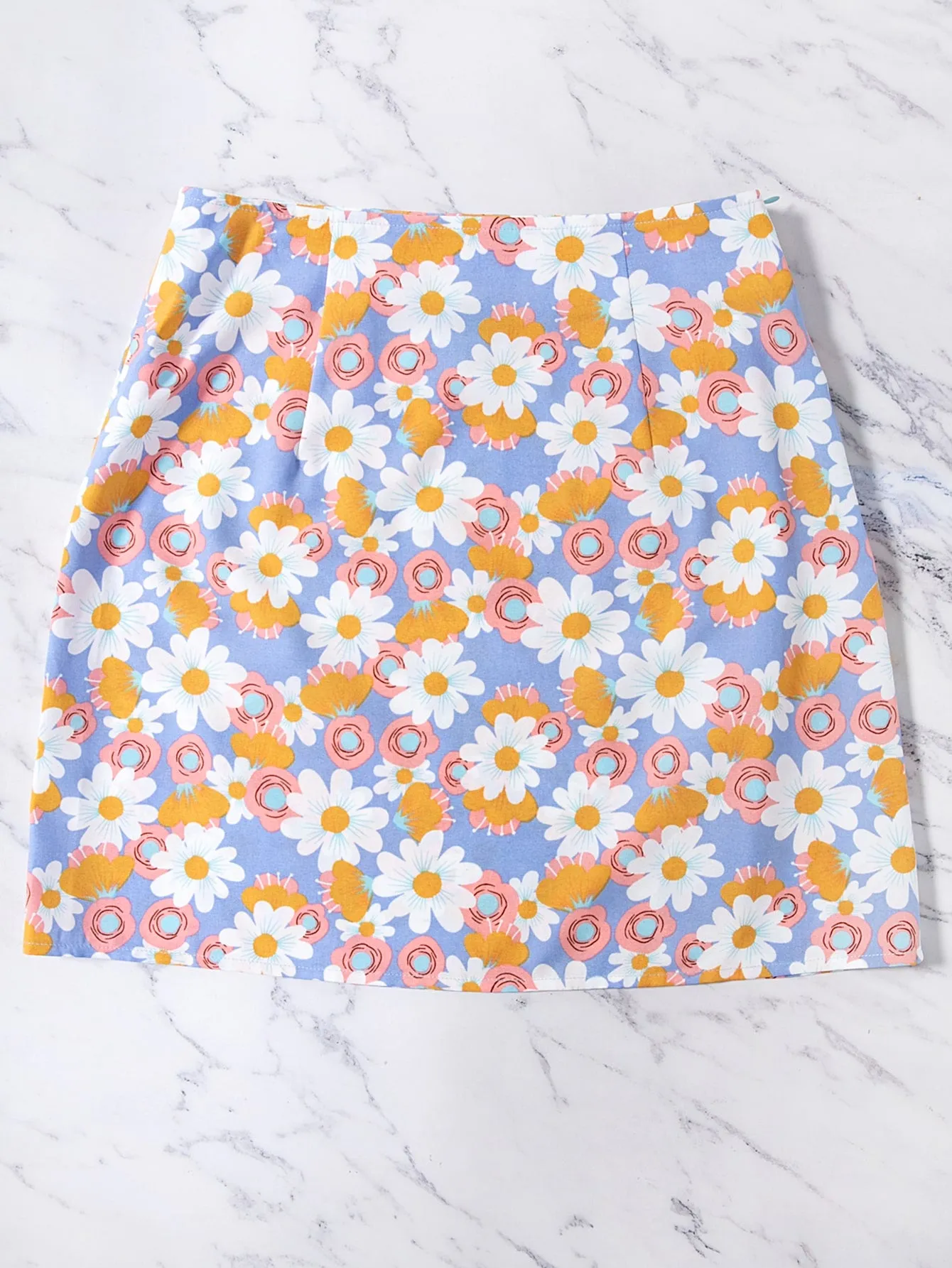 Casual Floral Zipper Short Women Skirt
