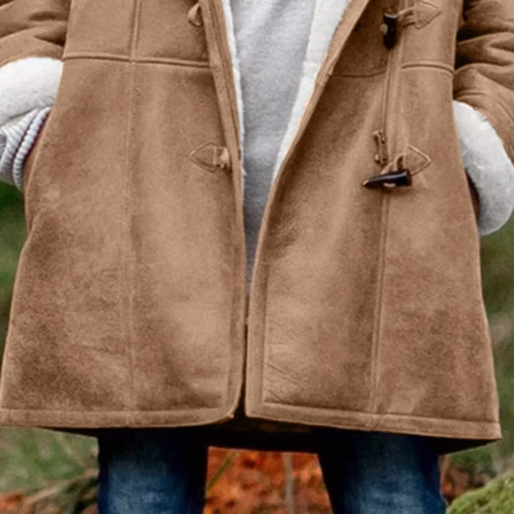 ChicCrate Winter Coats for Women 2025 Warm Sherpa Fleece Lined Distressed Jackets Parka Faux Suede Pea Coat Outerwear