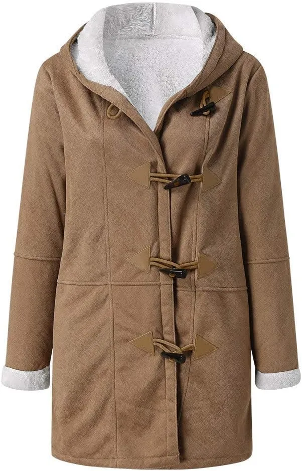 ChicCrate Winter Coats for Women 2025 Warm Sherpa Fleece Lined Distressed Jackets Parka Faux Suede Pea Coat Outerwear