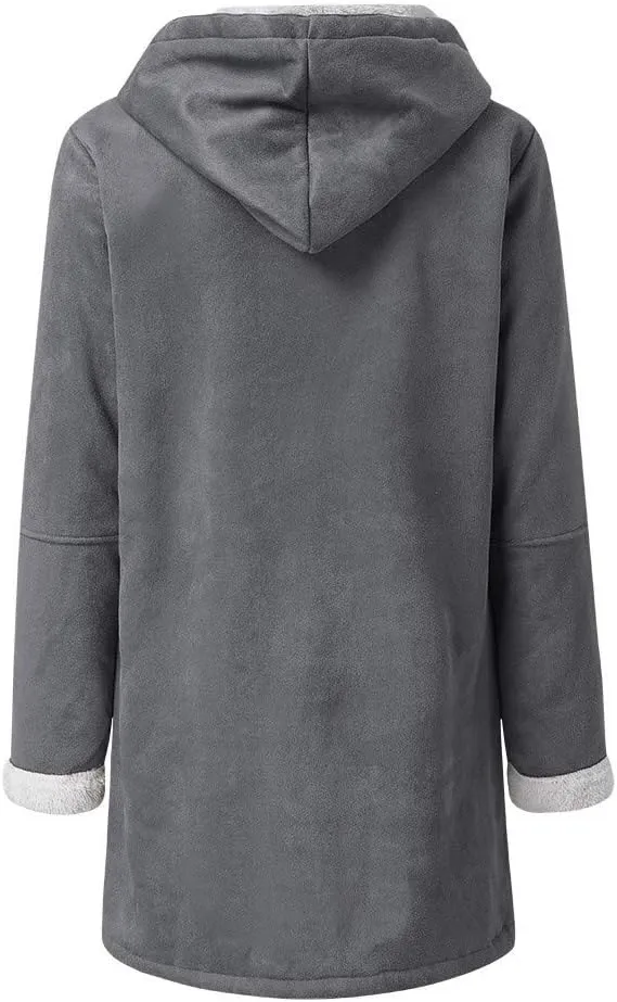 ChicCrate Winter Coats for Women 2025 Warm Sherpa Fleece Lined Distressed Jackets Parka Faux Suede Pea Coat Outerwear