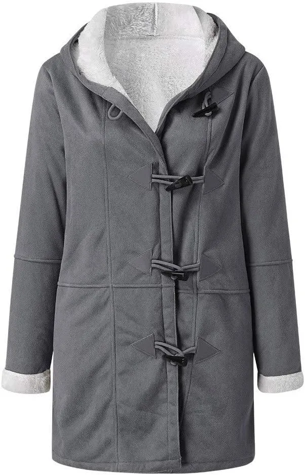 ChicCrate Winter Coats for Women 2025 Warm Sherpa Fleece Lined Distressed Jackets Parka Faux Suede Pea Coat Outerwear