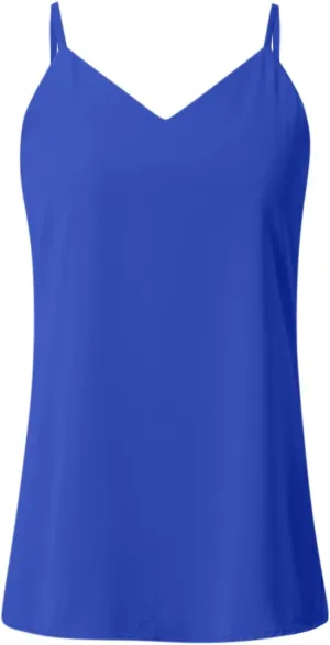 Chiffon Cami V Neck Tank Tops for Women Loose Fit Flowy Spaghetti Strap Camisole Summer Casual Sleeveless Tanks