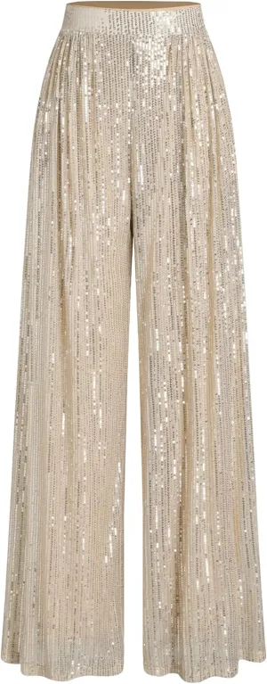 CIDER Sequins Mid Waist Straight Leg Trousers