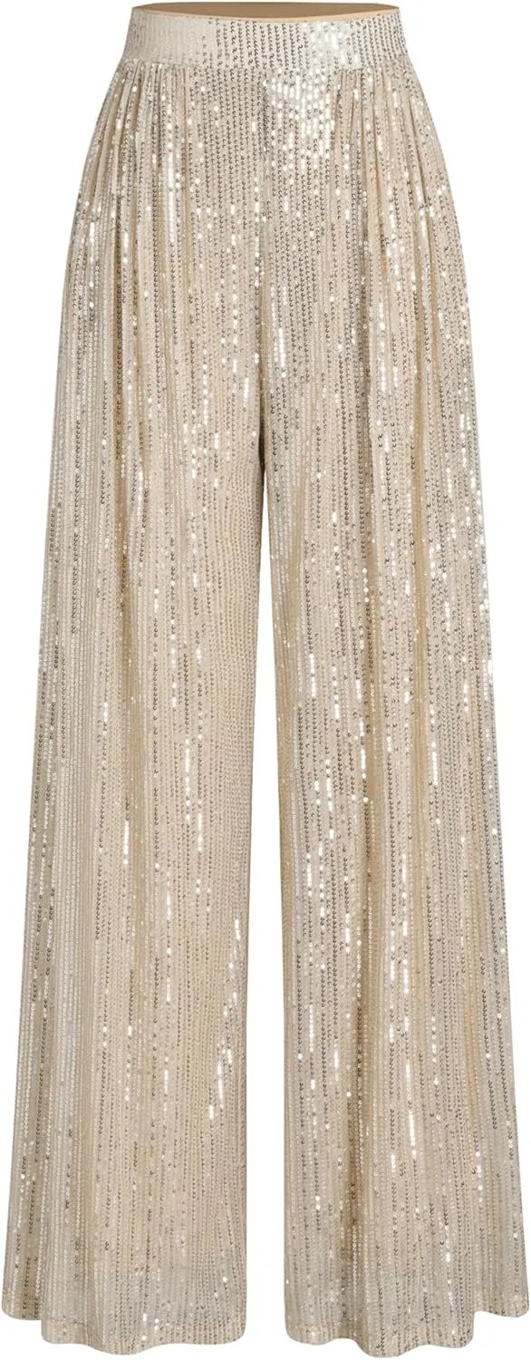 CIDER Sequins Mid Waist Straight Leg Trousers