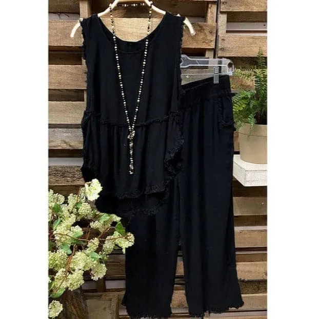 Clara Cotton Linen Tank Top   Matching Pants