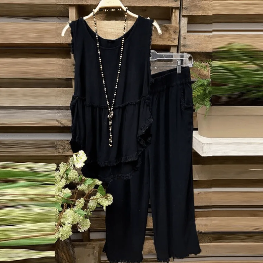 Clara Cotton Linen Tank Top   Matching Pants