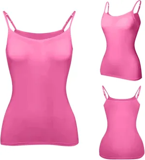 Clearance Women's Tanks & Camis Built in Bra Tank Tops for Women Spaghetti Strap Padded Camisole Plus Size Sports Bras Tank Tops Shelf Bra Camis