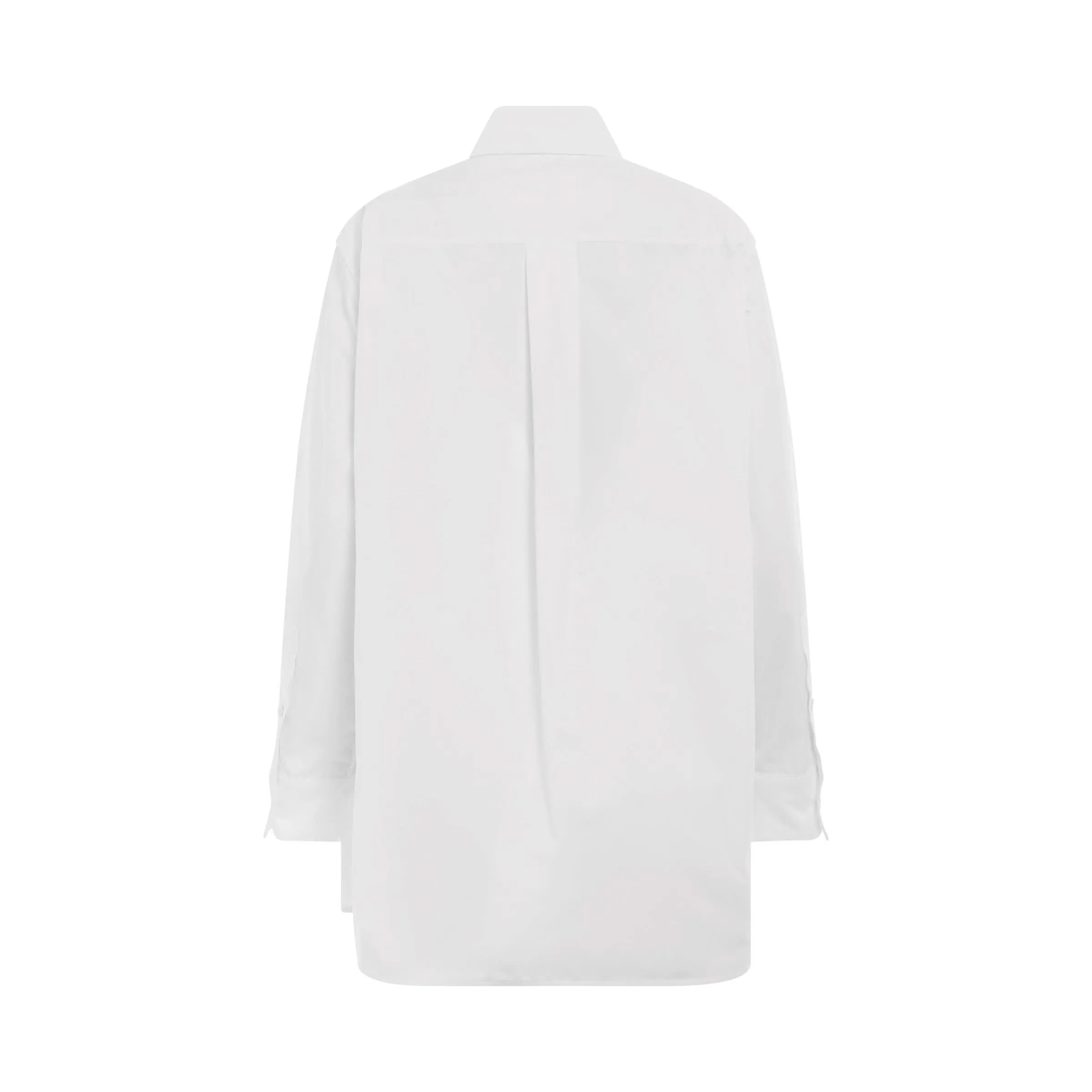 Cotton Layered Poplin Shirt in White
