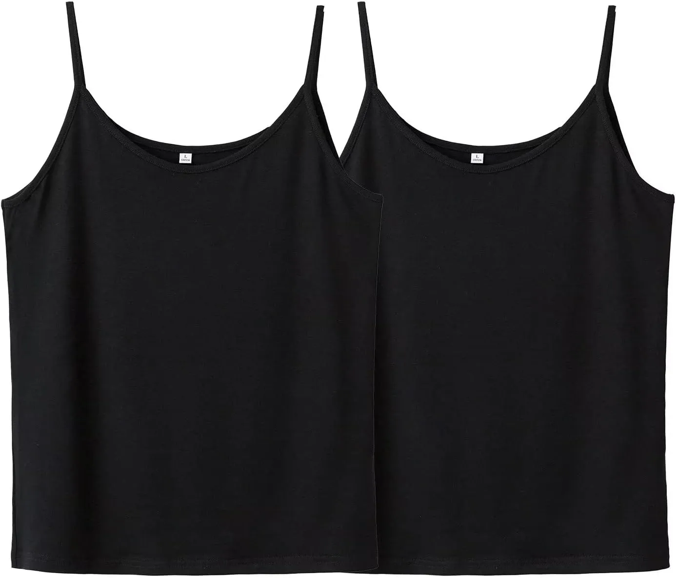 CROSSDECOR 2 Piece Women's Tank Tops Basic Undershirts Trendy Summer Outfits for Women Black&White Camisole Top
