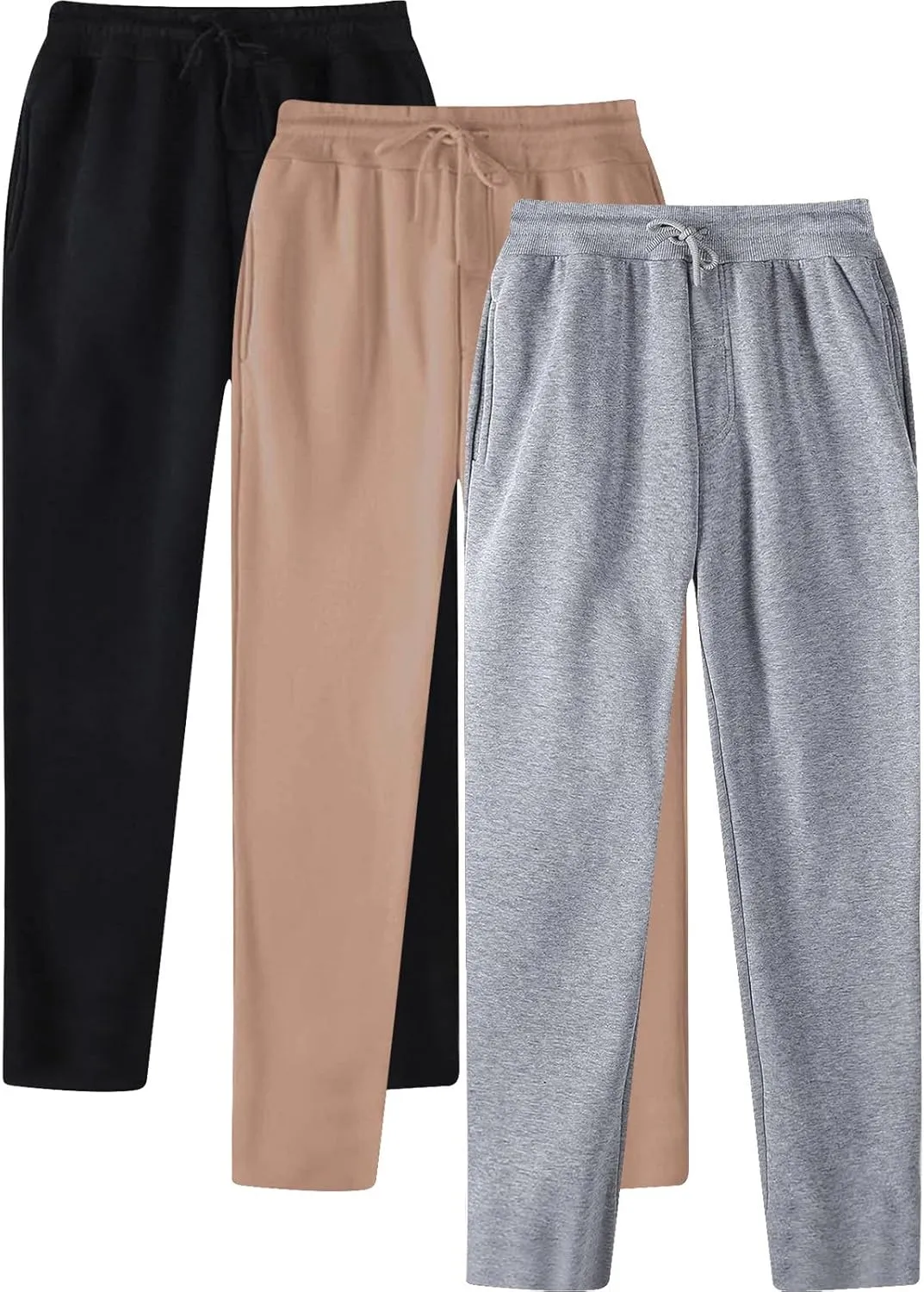 Ctreela 3 Pack Mens Casual Athletic Sweatpants with Pockets, Basic Workout Gym Joggers Pants for Men Running Jogging Pants