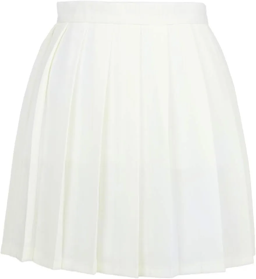 DCUTERQ Women's High Waisted Pleated School Skirt High Waisted Girl Uniform Mini Casual Skirts A-line Skorts