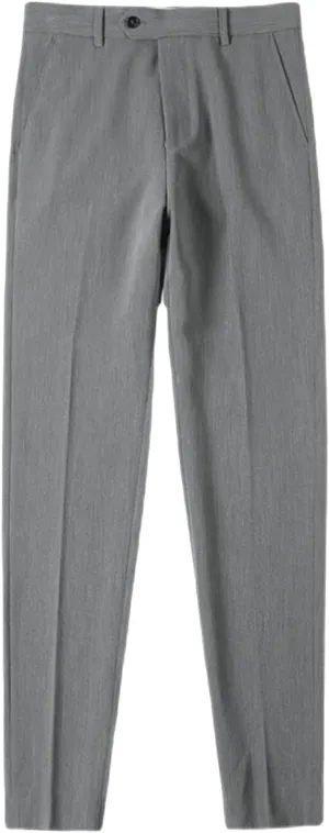 DGHM-JLMY Men's Summer Thin British Cropped Pants Slim Fit Ankle-Length Dress Pants Stretch Cropped Skinny Pants