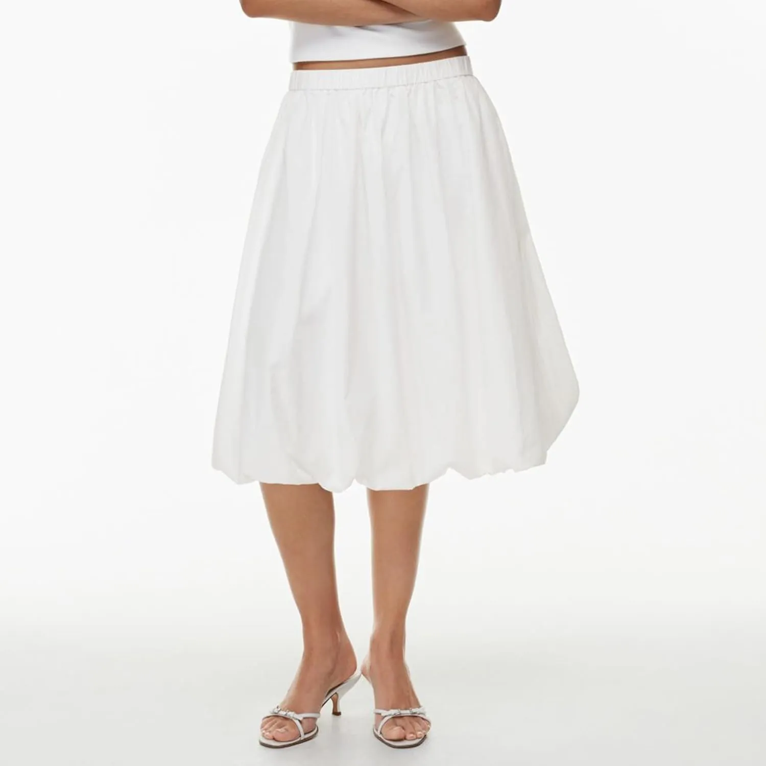 DSORVICD Women Y2k Bubble Skirt Cute Elastic High Waist A-line Maxi Skirt Retro Pleated Ruffle Midi Skirt Summer Streetwear