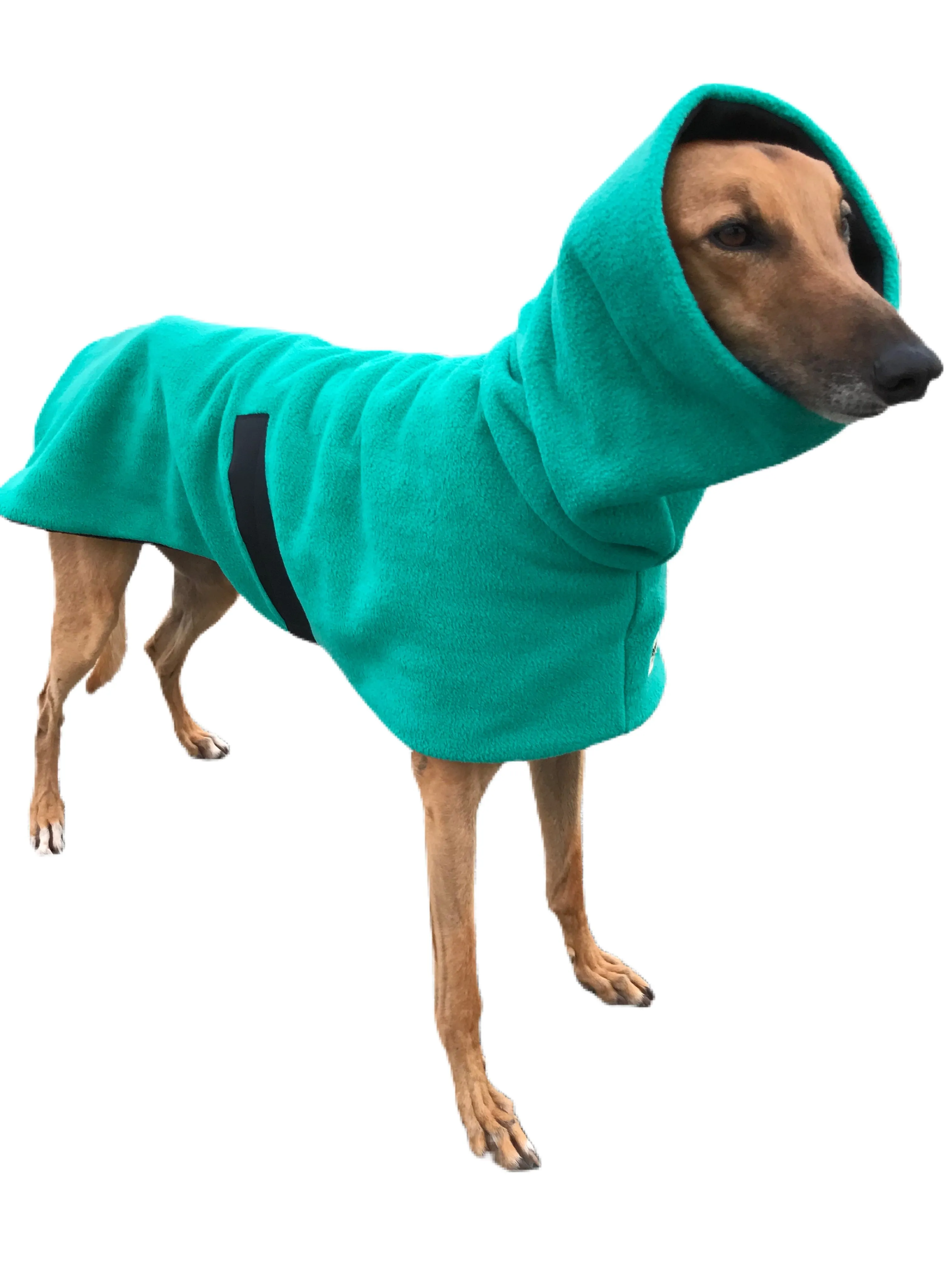 Emerald Greyhound Deluxe coat rug thick polar fleece washable extra wide neck hoodie