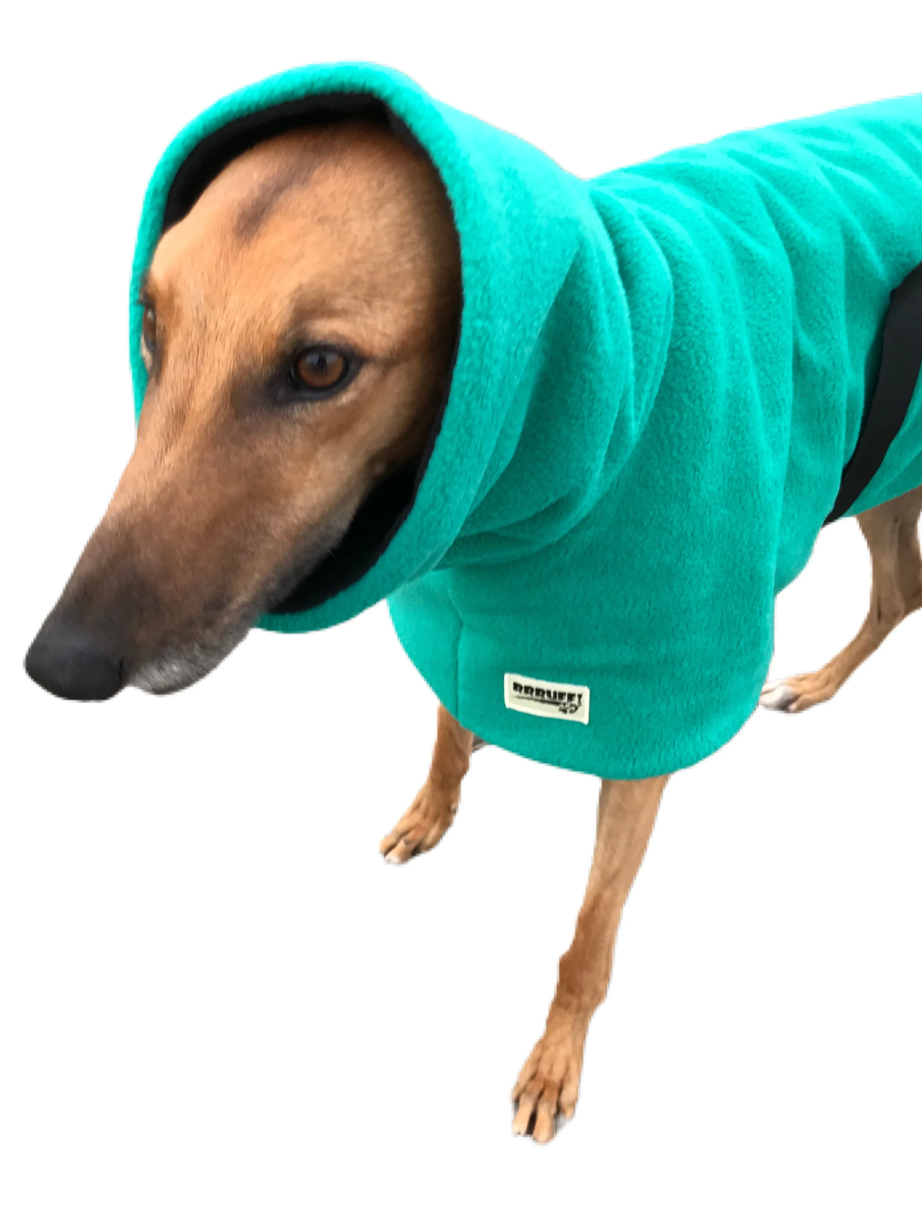 Emerald Greyhound Deluxe coat rug thick polar fleece washable extra wide neck hoodie