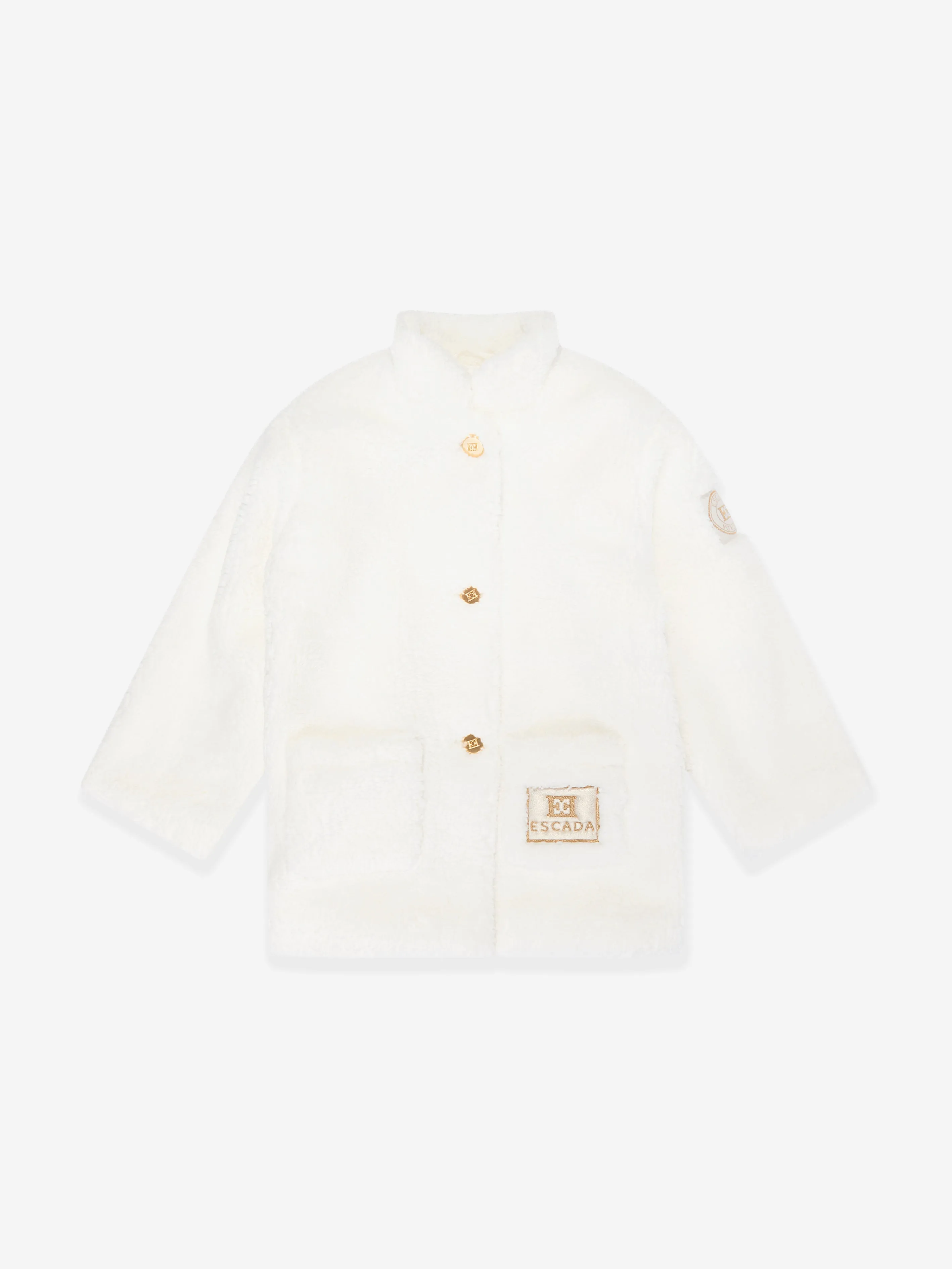 Escada Girls Embroidered Logo Jacket in White