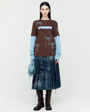 (ESSENTIAL) FRILL T-SHIRTS atb1209w(BROWN)