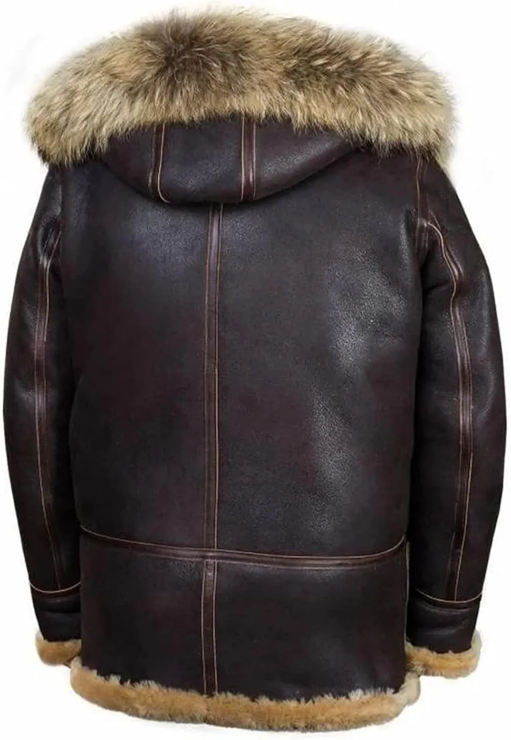 evzosrz Mens Winter Faux Leather Jackets Zip Lined Fleece Faux Fur Shearling Flight Jacket Winter Warm Overcoat Trench Coat