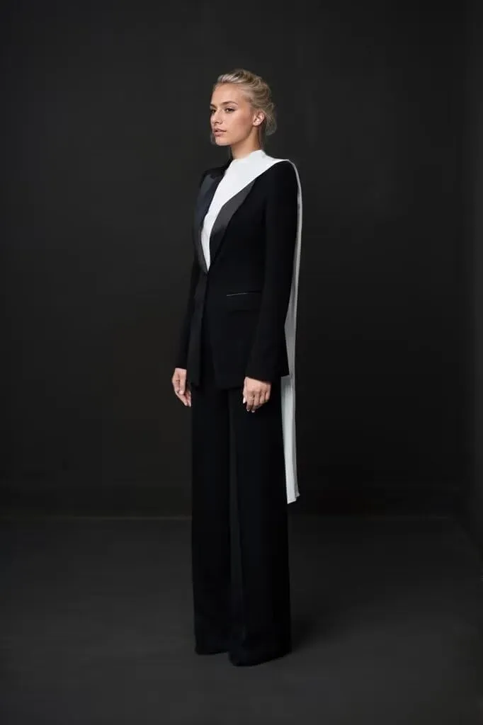 Fashion Pant Suits for Women Dressy 2 Piece Set Casual Peak Lapel Outfits Petite Prom Tuxedo for Evening Party