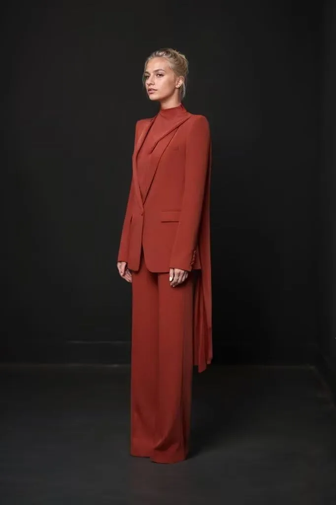 Fashion Pant Suits for Women Dressy 2 Piece Set Casual Peak Lapel Outfits Petite Prom Tuxedo for Evening Party