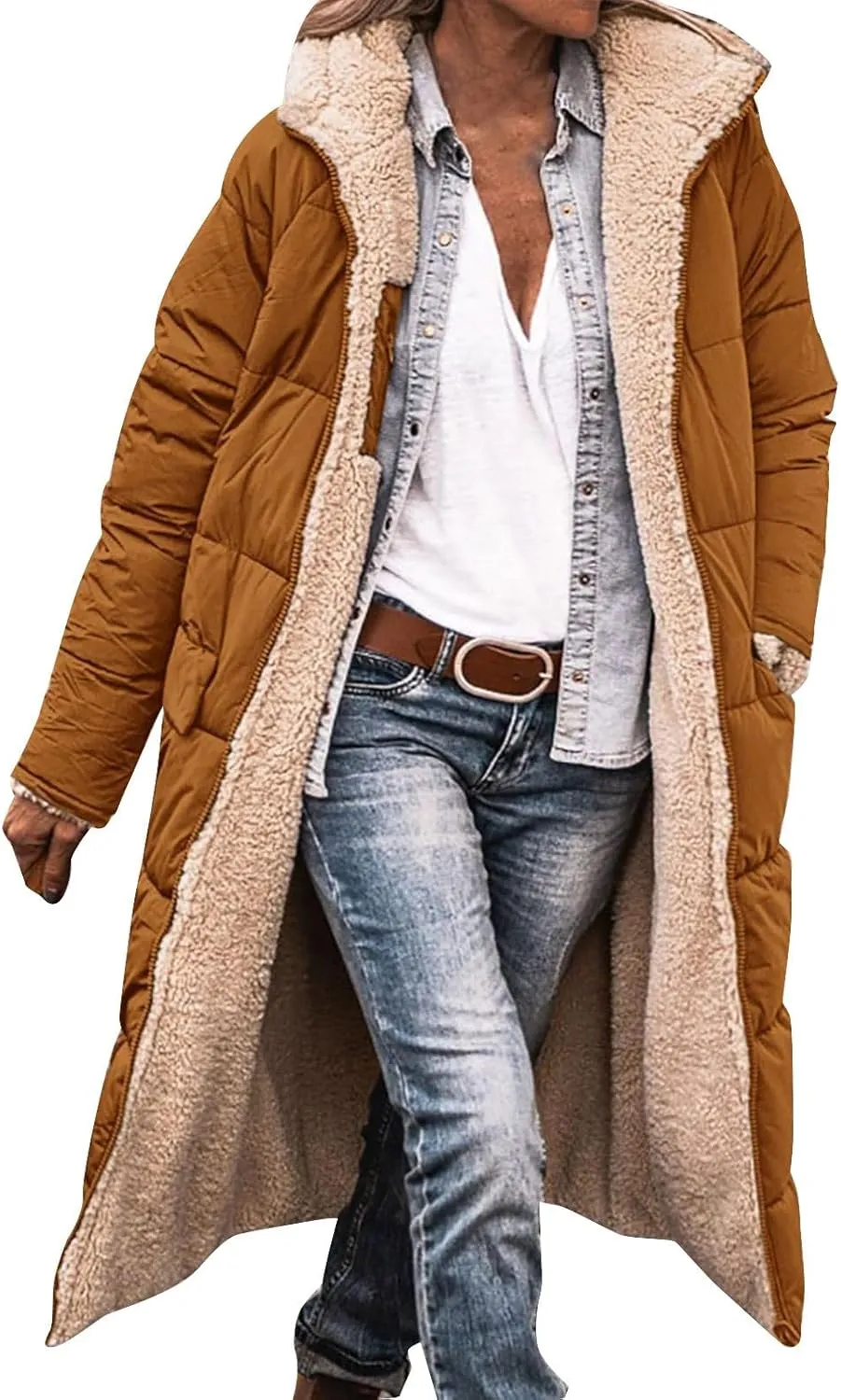 Faux fur Hood Snow Parka Hooded Puffer Jacket Lightweight Winter Coat Winter Puffer Coats Womens Winter Jacket Warm