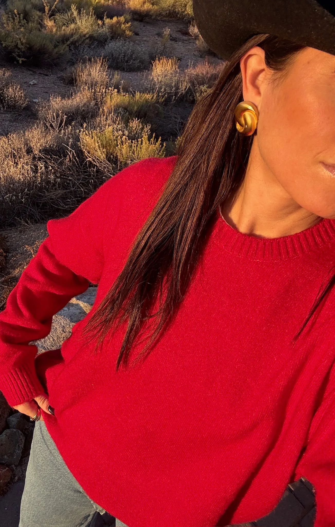 Feel Good Sweater ~ Red Knit