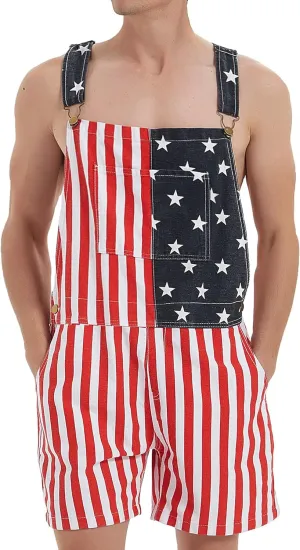 Festival Overalls for Men Shorts Romper Work Jumpsuits Bibs Coveralls