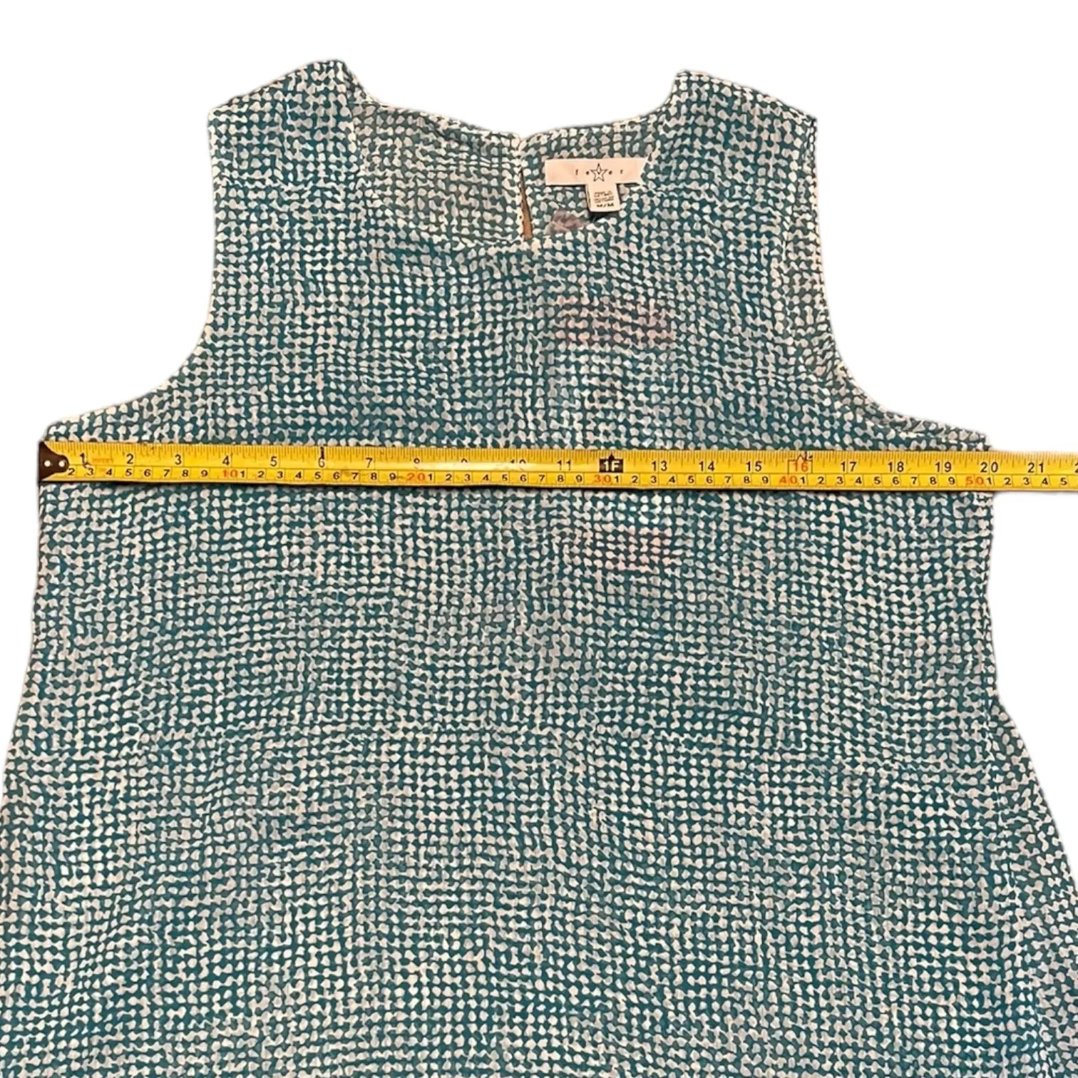 Fever NEW Sleeveless Layered Aqua Speckle Shirt Size Medium