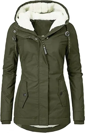 Fleece Coat Faux Fur Lined Trench Wool Coat Hooded Thick Windproof Plus Size Outwear Jacket Coats Winter Warm Coat
