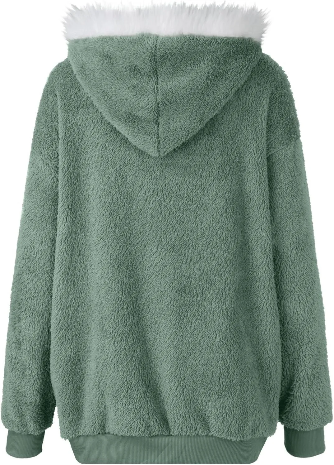 Fleece Jacket Women Sherpa Jacket Zip Up Hooded Oversized Coats Warm Winter Coats for Women 2024 with Pockets