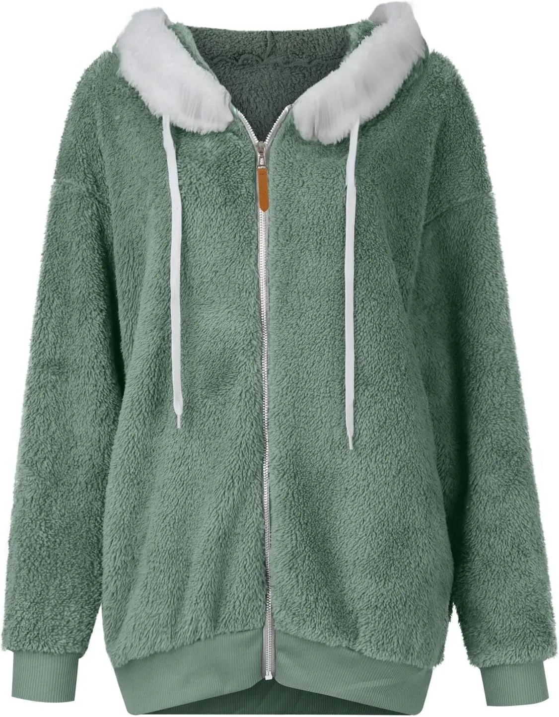 Fleece Jacket Women Sherpa Jacket Zip Up Hooded Oversized Coats Warm Winter Coats for Women 2024 with Pockets