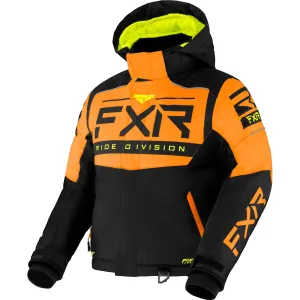 FXR  Youth Helium Snowmobile Jacket Thermal Flex Insulated Black Orange Hi-Vis