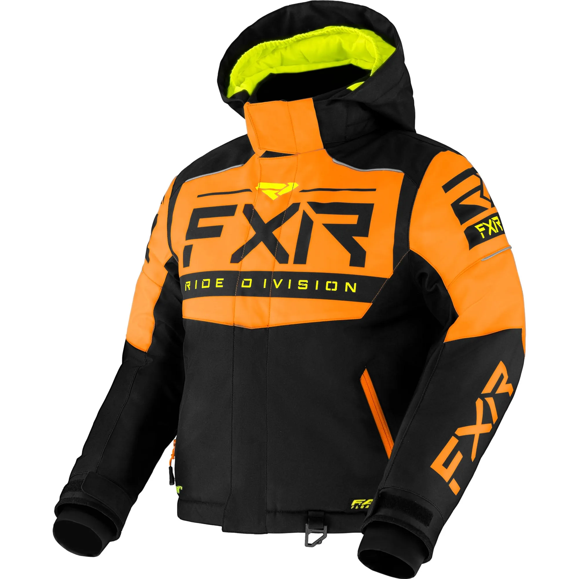 FXR  Youth Helium Snowmobile Jacket Thermal Flex Insulated Black Orange Hi-Vis