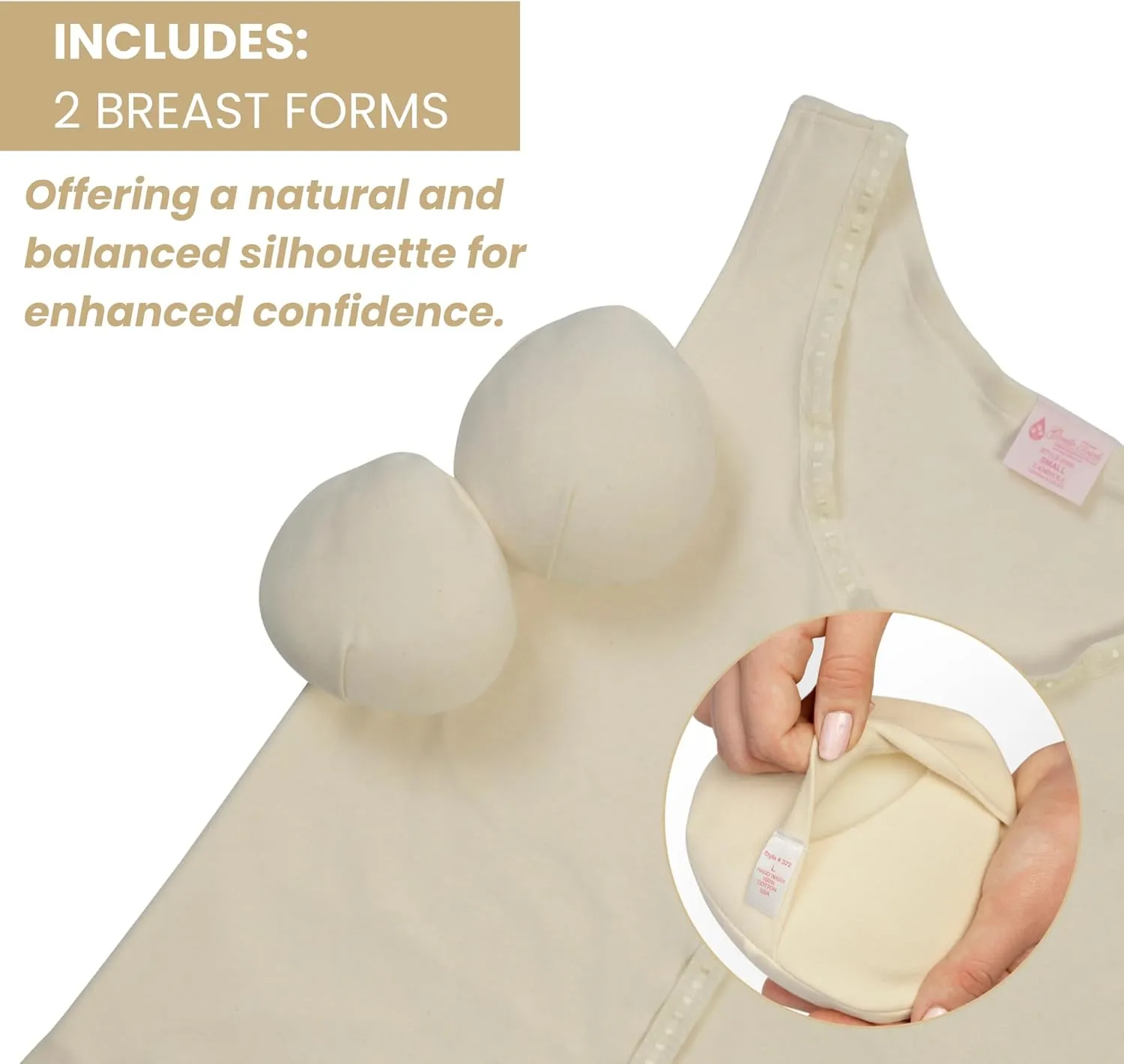 Gentle Touch Post Mastectomy Recovery Camisole Includes Pockets and Breast Forms