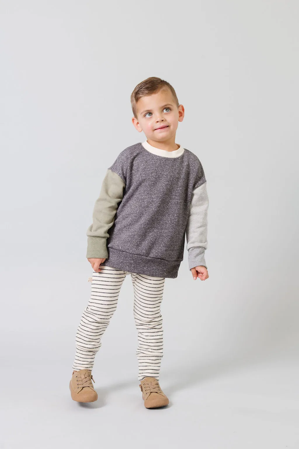 gusset pants CO - natural stripe