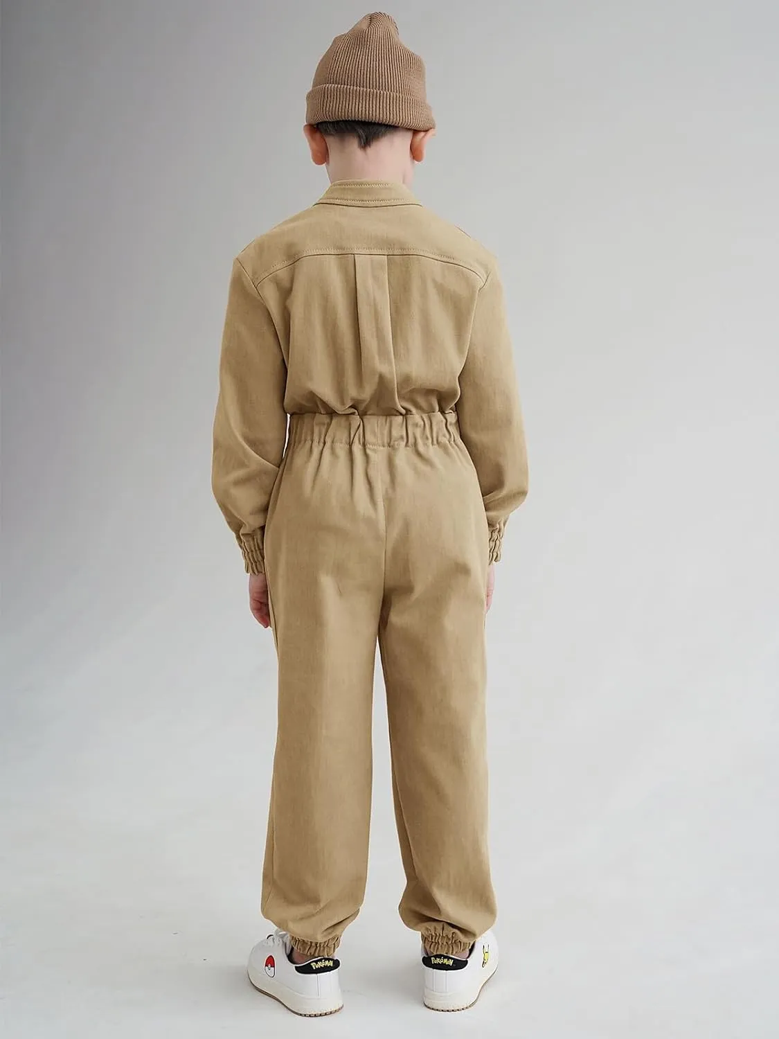 Haloumoning Kids Coveralls Boys Long Sleeve Jumpsuit Zip Up Flight Suit with Pockets 5-14 Years